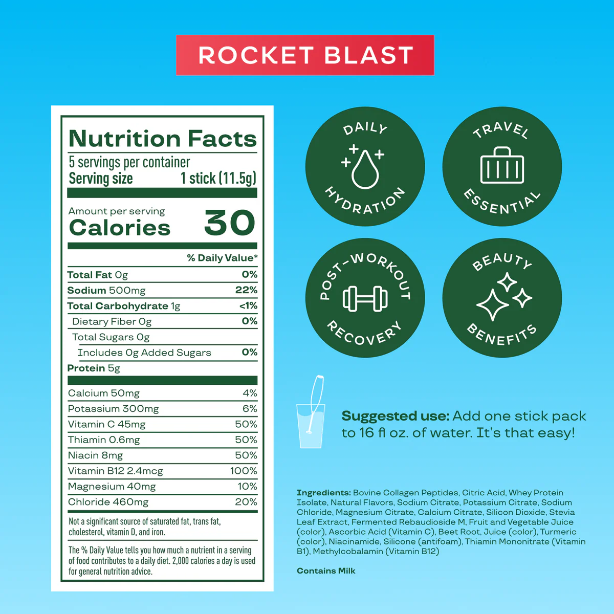 Bloom Nutrition Daily Hydration Sticks 5 count
